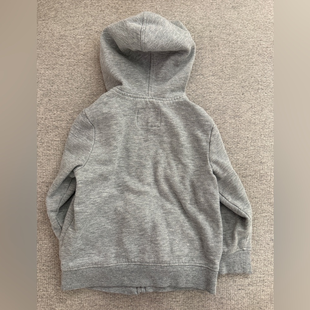 Old Navy Heather Gray Kids Zip Up Hoodie - Picture 3 of 3